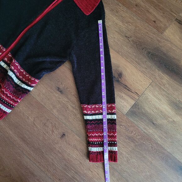 Vintage ERIKA Petite Womens Size PS Knit Cardigan Full Zip Sweater Black Stripes - Picture 15 of 16